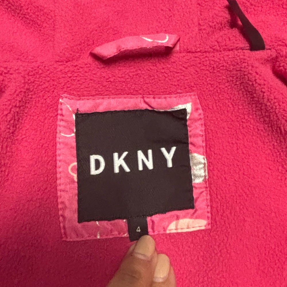 DKNY Pink Kids Raincoat with Heart Pattern - Picture 11 of 16
